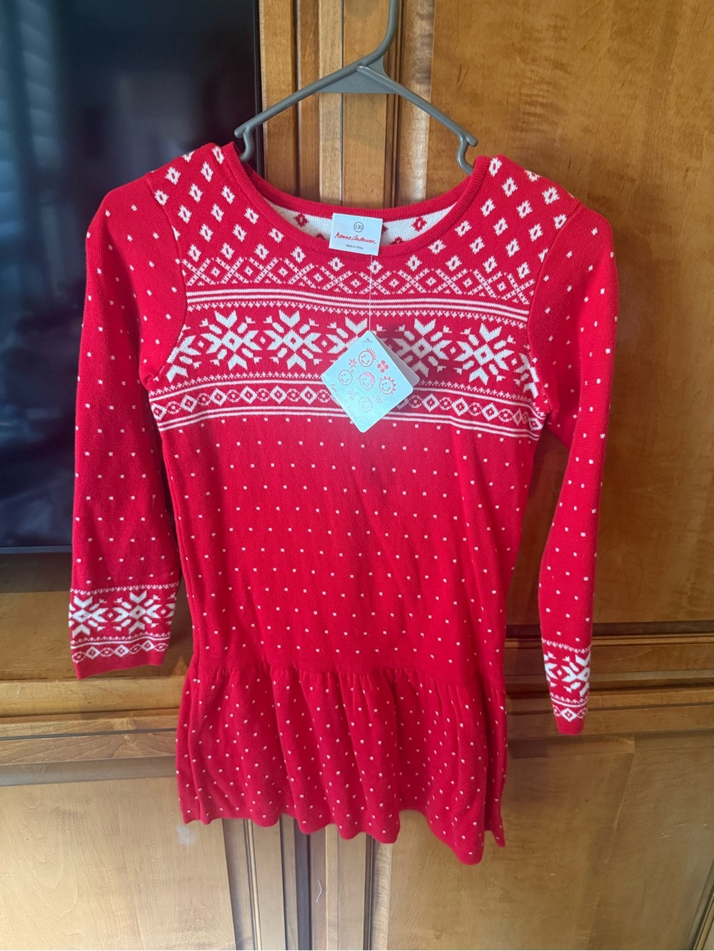 Hanna Andersson Red Snowflake Knit Dress